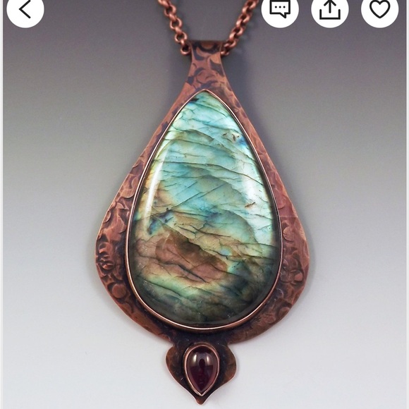 Patrician Art Labradorite Necklace w/copper chain - Picture 4 of 4
